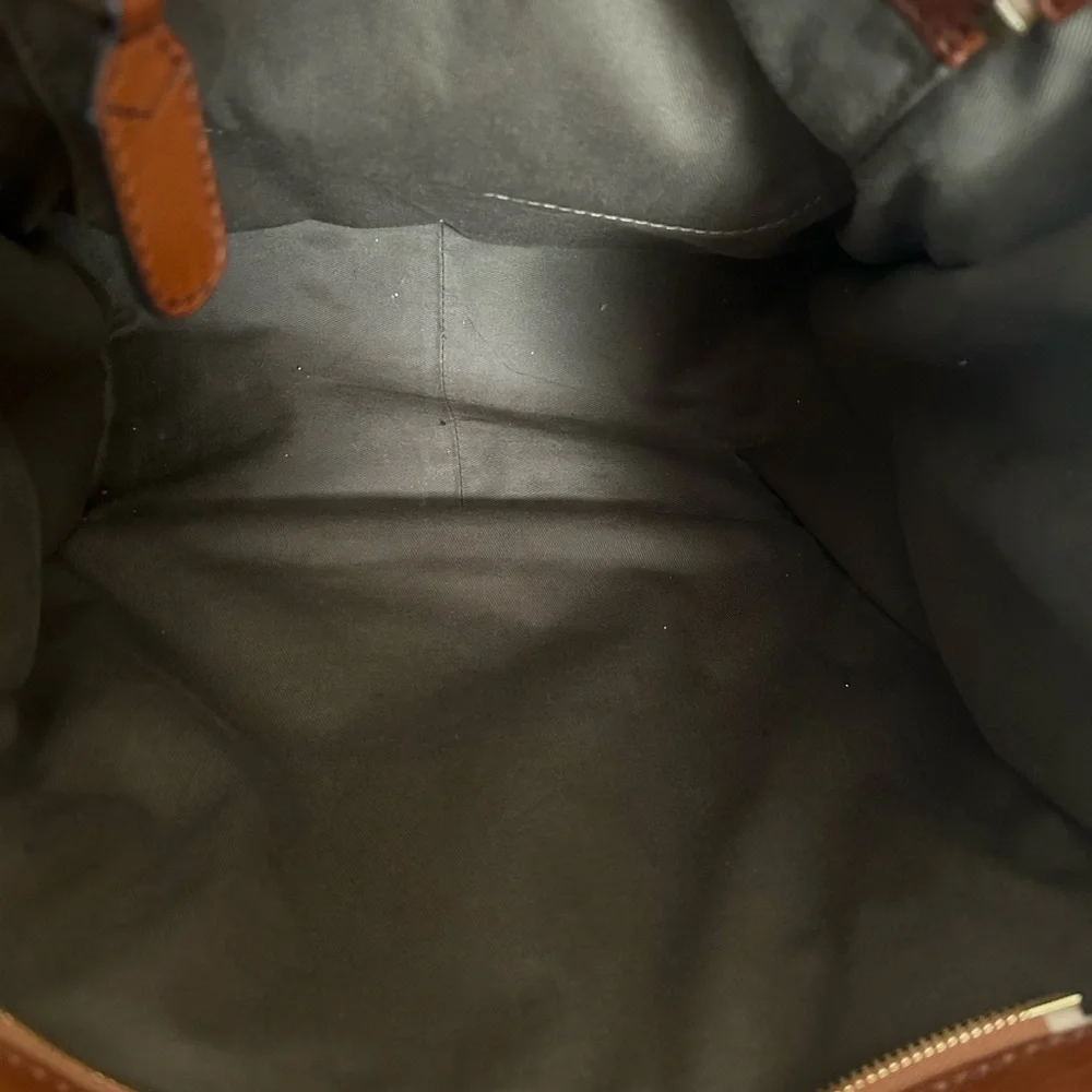 Chloé Beige Canvas and Tan Leather Hobo Tote